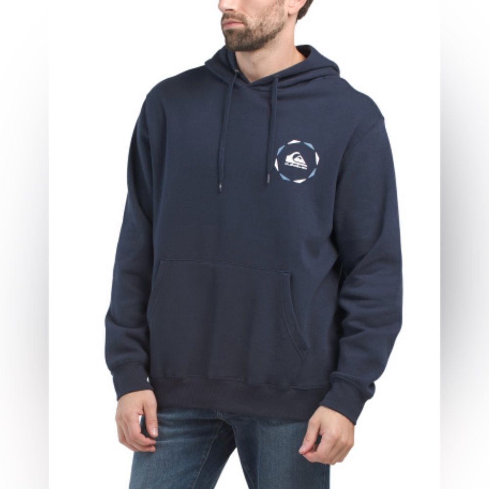Quicksilver M Navy White Logo Clean Sweep Hoodie